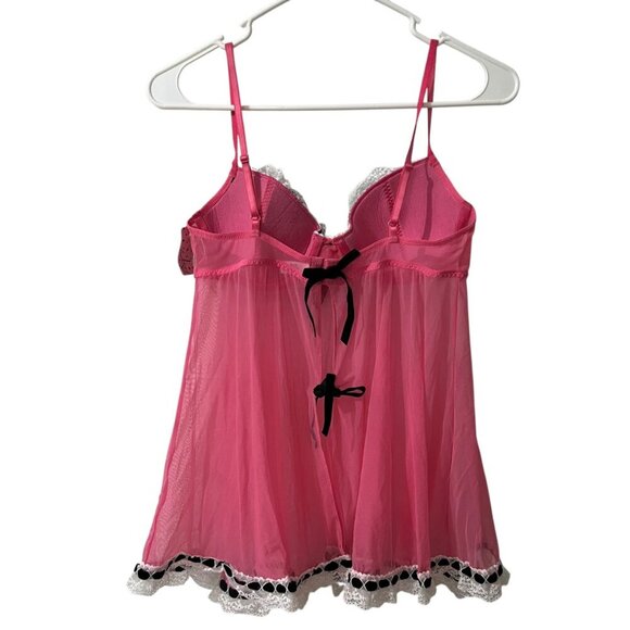 Jezebel Pink Sheer Lace Trim Babydoll Lingerie Size Small NWT‎ - Picture 6 of 10